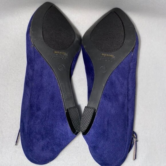 Bamboo Size 8 1/2 Cobalt Blue Ankle Strap Wedges - Picture 8 of 16